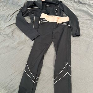 Black and pink, BB form-fitting tracksuit